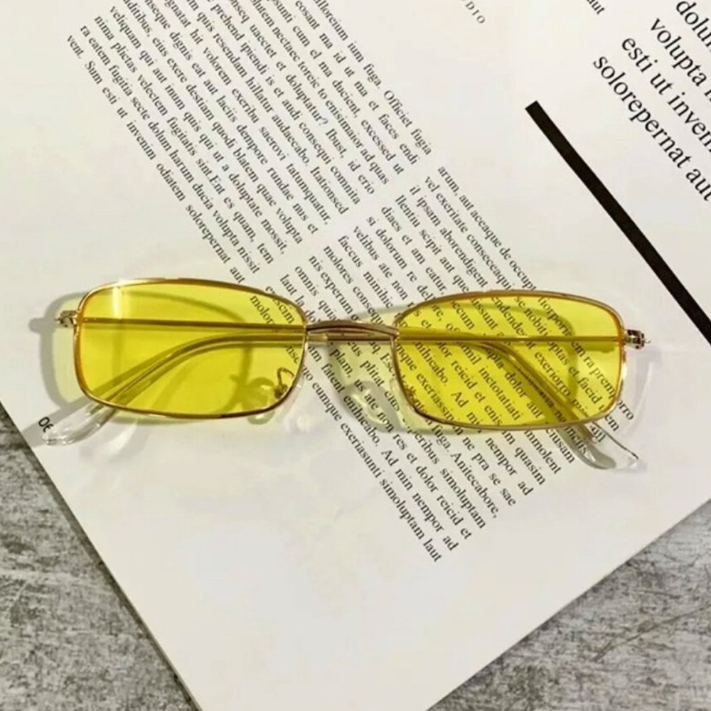 Retro Square Gold Frame Sunglasses UV Protection - Picture 4 of 5